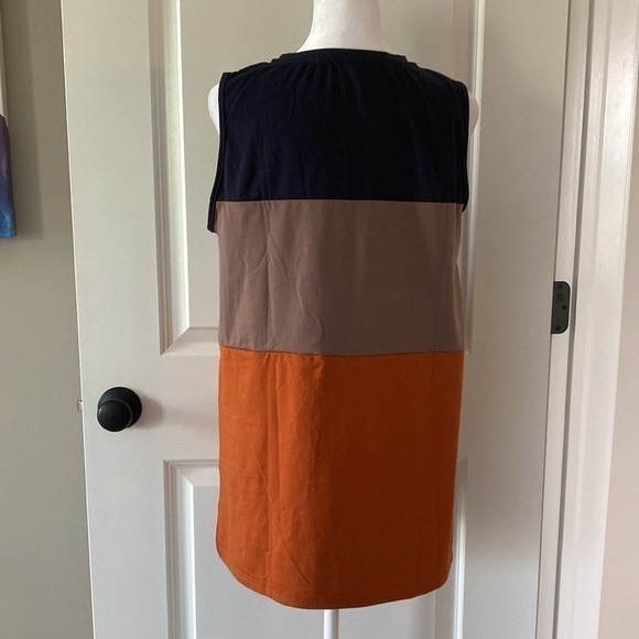 Emery Rose medium tank top blue tan color block sleeveless - Picture 7 of 10